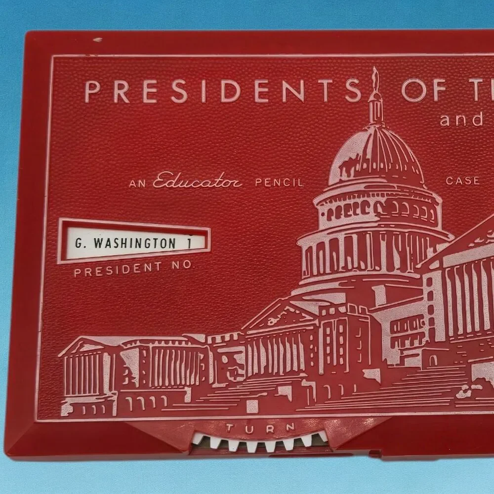 1960 Sterling US Presidents 1-35 Terms in Office Vintage Educational Pencil Case